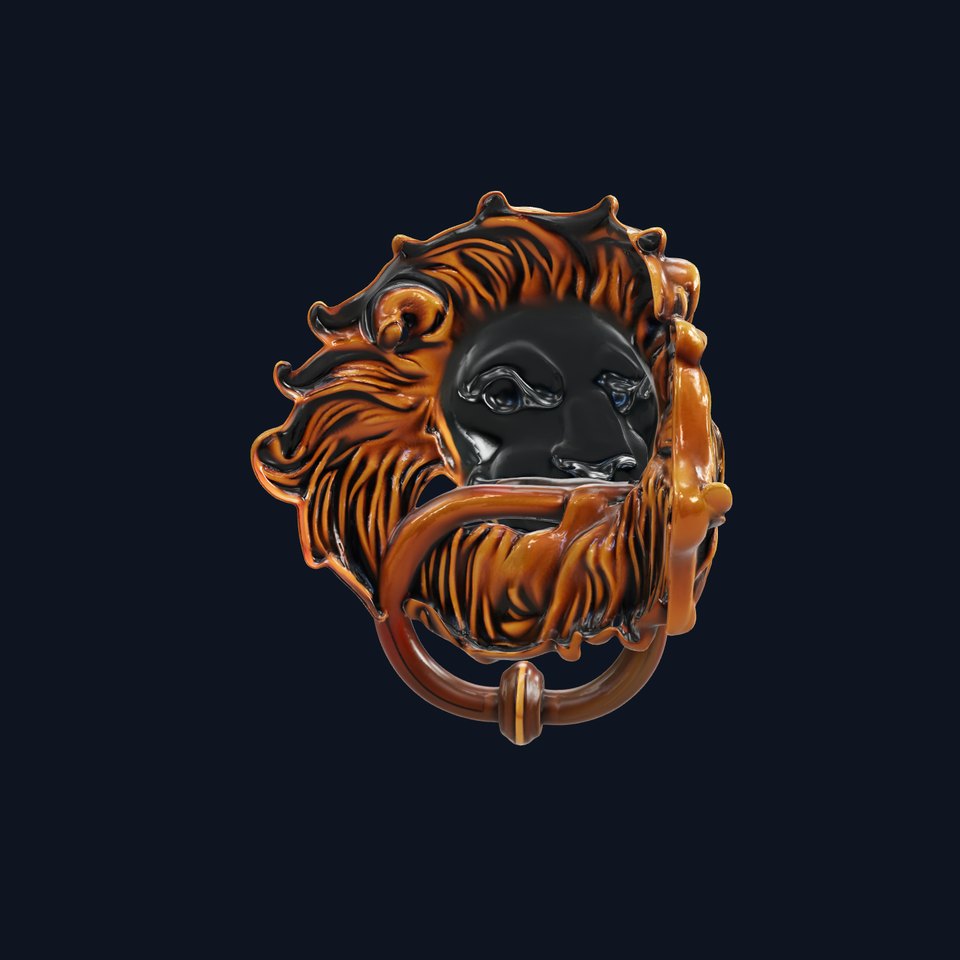 Lion Head Door Knocker D Model Pack